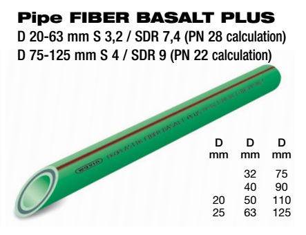 TUB 63 x 8.6 cev 2'' Fiber BASALT Plus (S 3.2) (pak.12m) 2